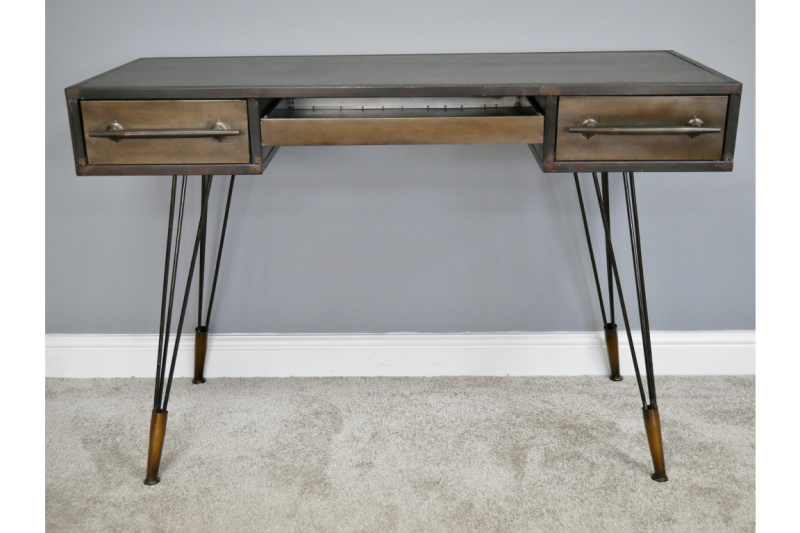 Springfield Industrial Retro Metal Desk Copperwood Home