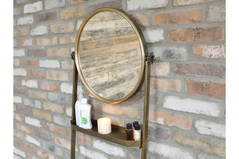 Vintage Bathroom Mirror Stand (Old Gold) Copperwood Home