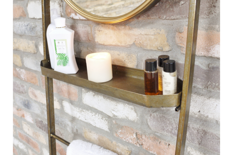 Vintage Bathroom Mirror Stand (Old Gold) Copperwood Home
