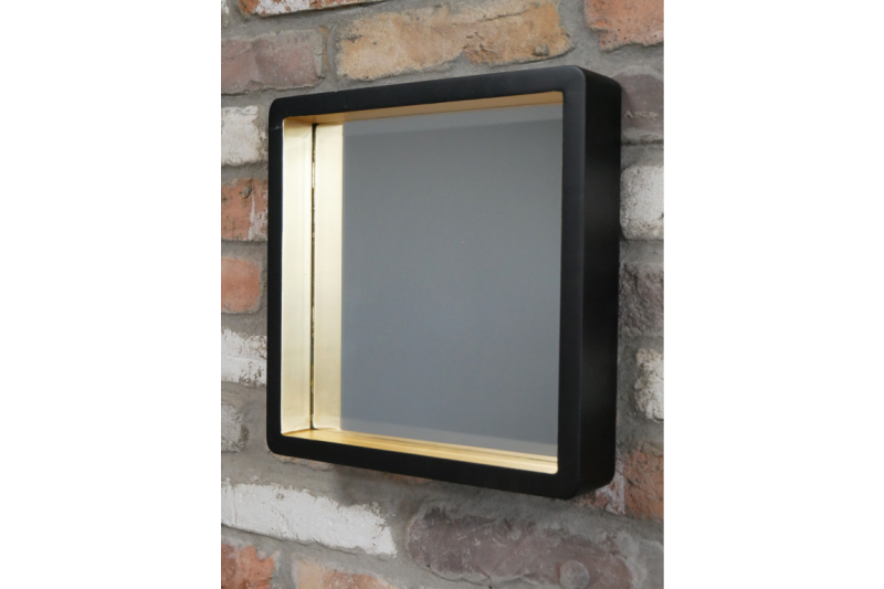 Black and Gold Squared Wall Mirror (small) Copperwood Home