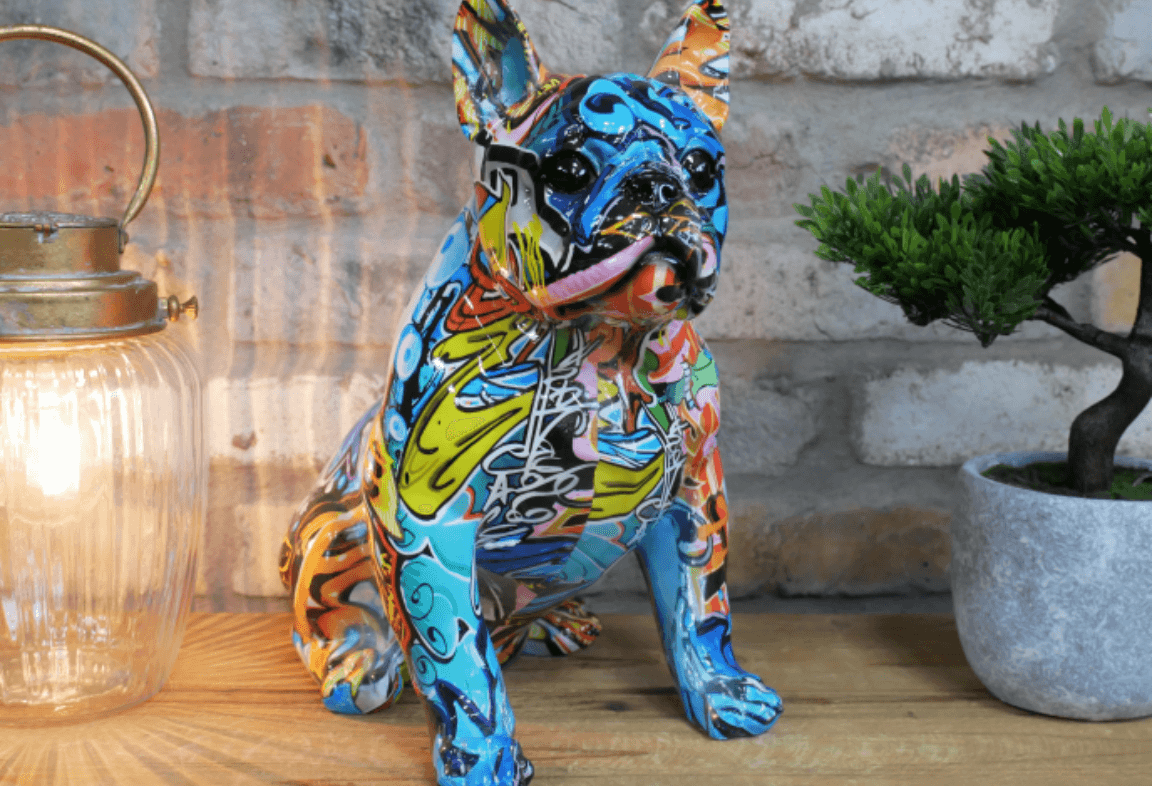 colourful graffiti print bulldog