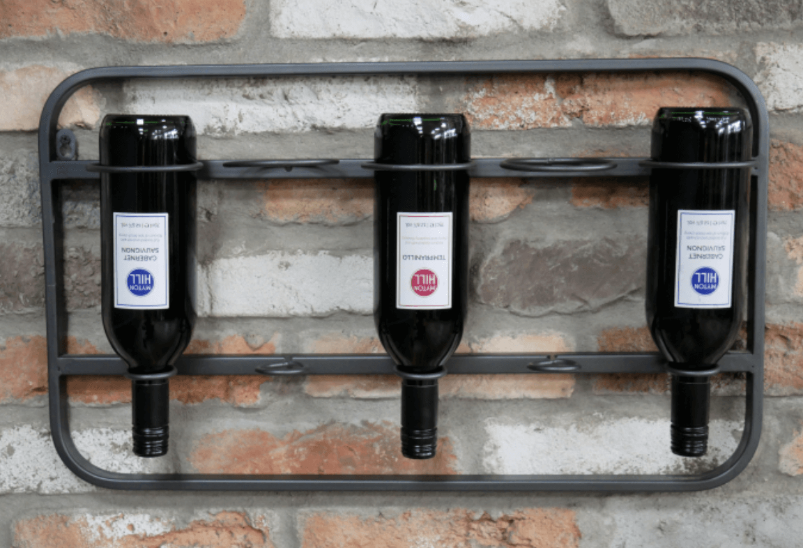 5 ring wine rack black small wall mounted