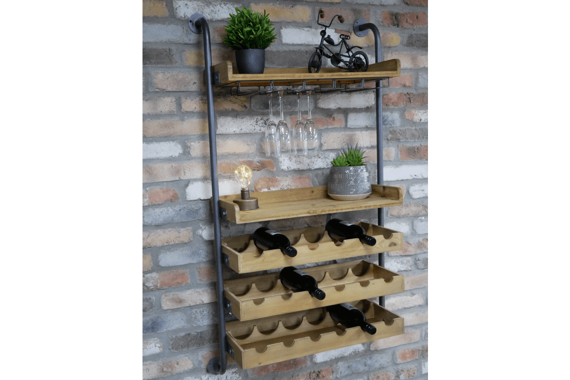 Fir wood wine storage wall mounted