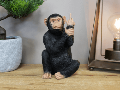Brown Black Up Yours Middle Finger Monkey