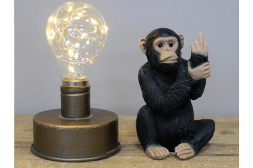 Small Black Brown Middle Finger Up Yours Monkey