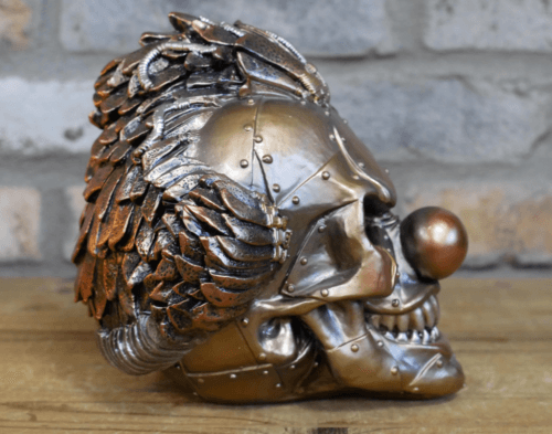 Bronze resin clown skull