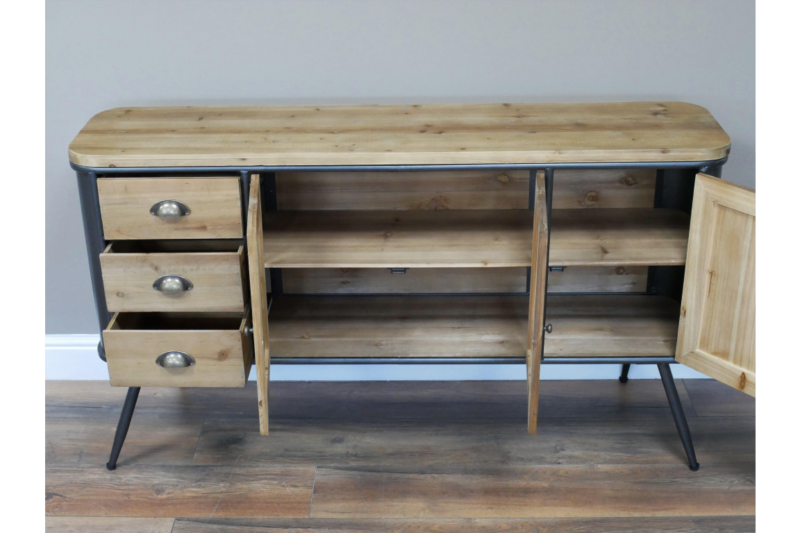 Image showcasing Munroe Vintage Style Sideboard - Copperwood Home